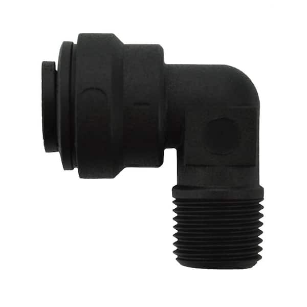 John Guest 1/4 in. OD x 1/8 in. NPTF Push-to-Connect Male Fixed Elbow Fitting (10-Pack)