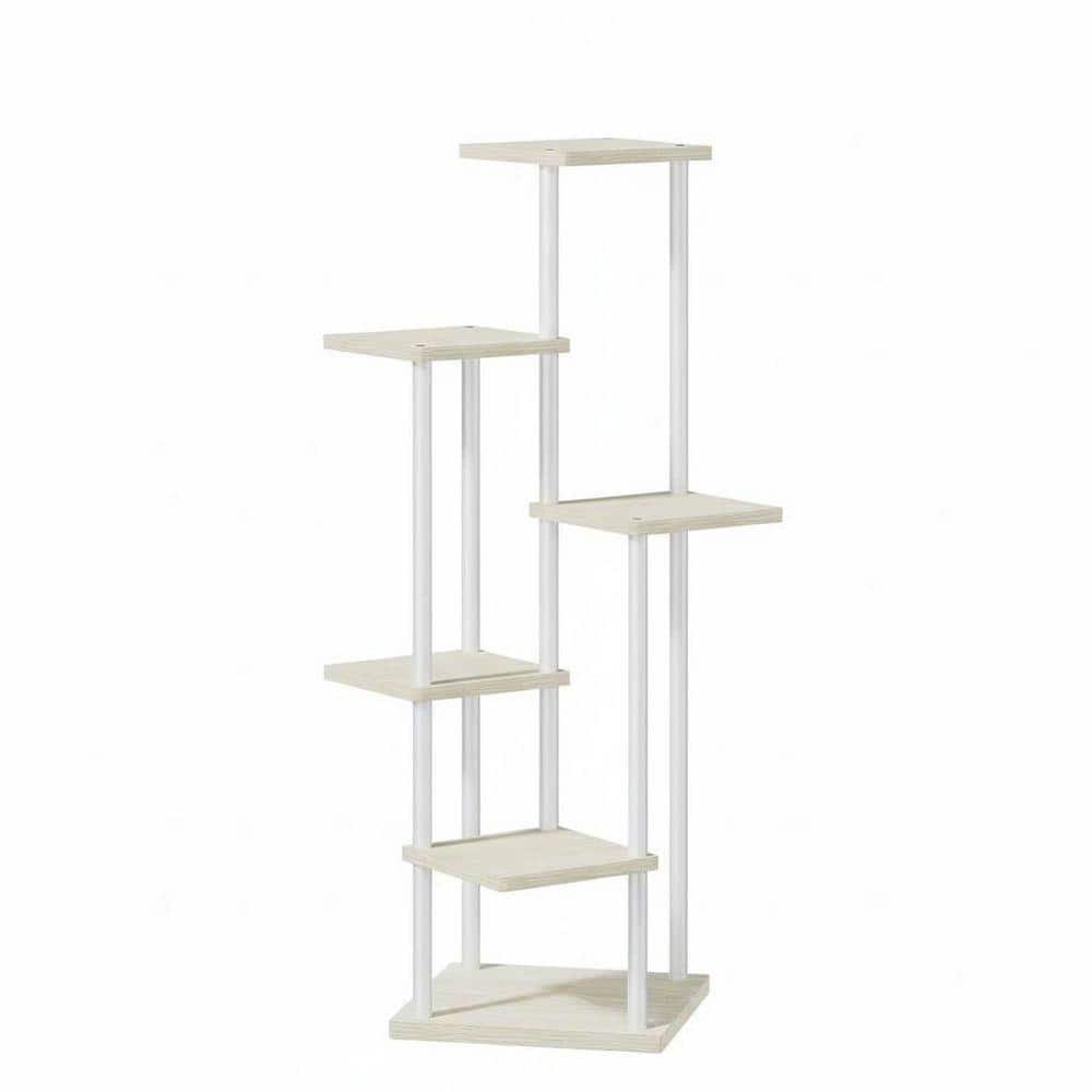 6-Tier White Wood Plant Stand with Tiered Shelves (11.8 in. H W x