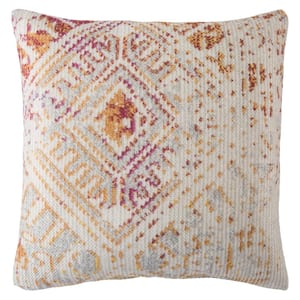 Siva Indoor/ Outdoor Tribal Pink/ Gold Throw Pillow 22 in.