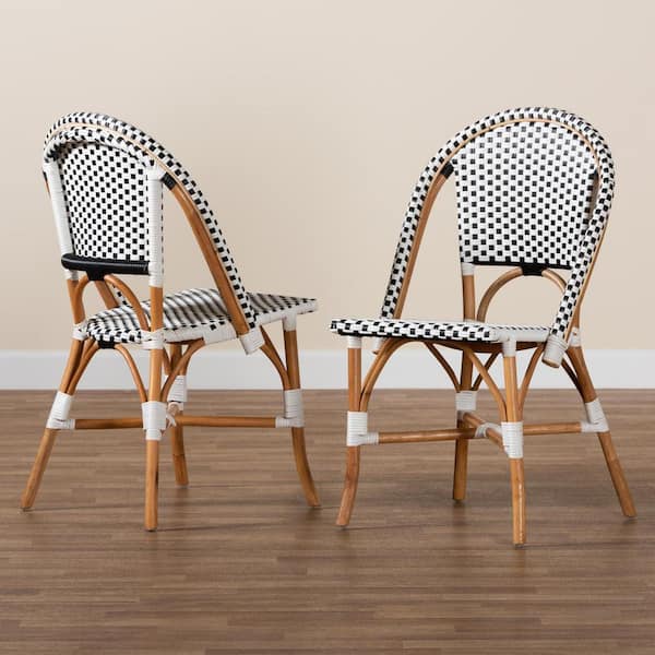 Baxton Studio Quincy Black and White Dining Chair Set of 2 233