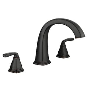 Mason 2-Handle Deck-Mount Roman Tub Faucet in Bronze