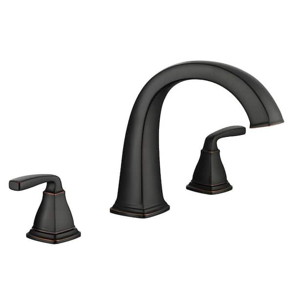 Glacier Bay Mason 2-Handle Deck-Mount Roman Tub Faucet in Bronze