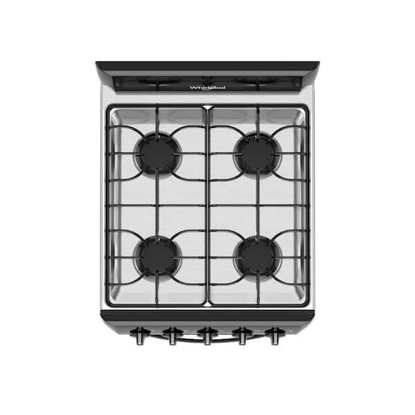 20 in. 4-Burners Freestanding Gas Range in Black with EvenClean Technology