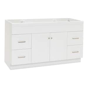 Hamlet 60 in. W x 21.5 in. D x 34.5 in. H Freestanding Bath Vanity Cabinet without Top in White