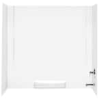 30 in. x 60 in. x 58 in. 3-Piece Easy Up Adhesive Alcove Tub Surround in White