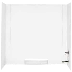 30 in. x 60 in. x 58 in. 3-Piece Easy Up Adhesive Alcove Tub Surround in White