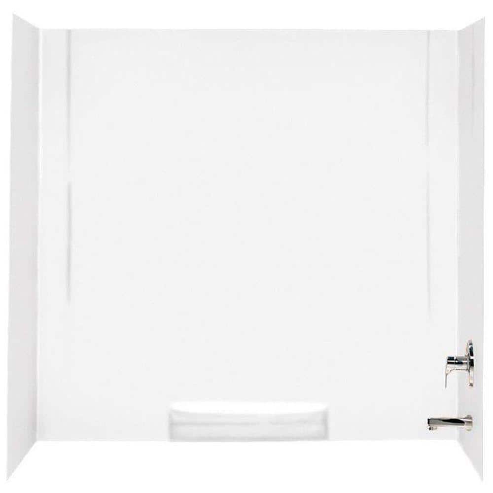 White Composite 3-Piece Tub Wall Kit, 30" x 60" x 58"