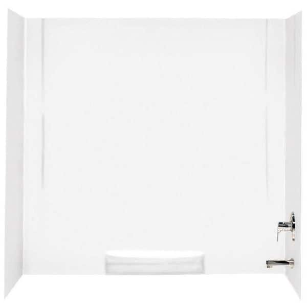 30 in. x 60 in. x 58 in. 3-Piece Easy Up Adhesive Alcove Tub Surround in White