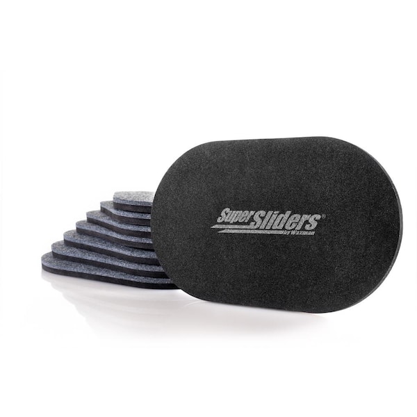 SUPER SLIDERS 5-3/4 in. x 9-1/2 in. X-Large Gray Reusable Hardwood Furniture Sliders (8-Pack)