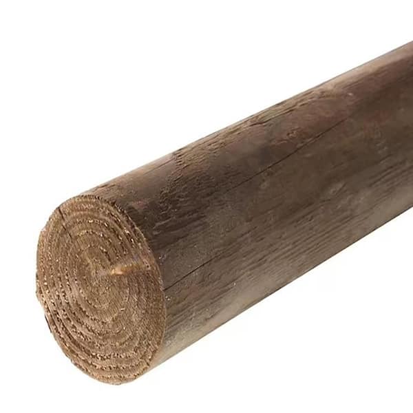 Unbranded Pressure Treated Round Poles-Posts (Common: 6 in. x 8 ft. Actual: 5.5 in. x 96 in.) Green Pine