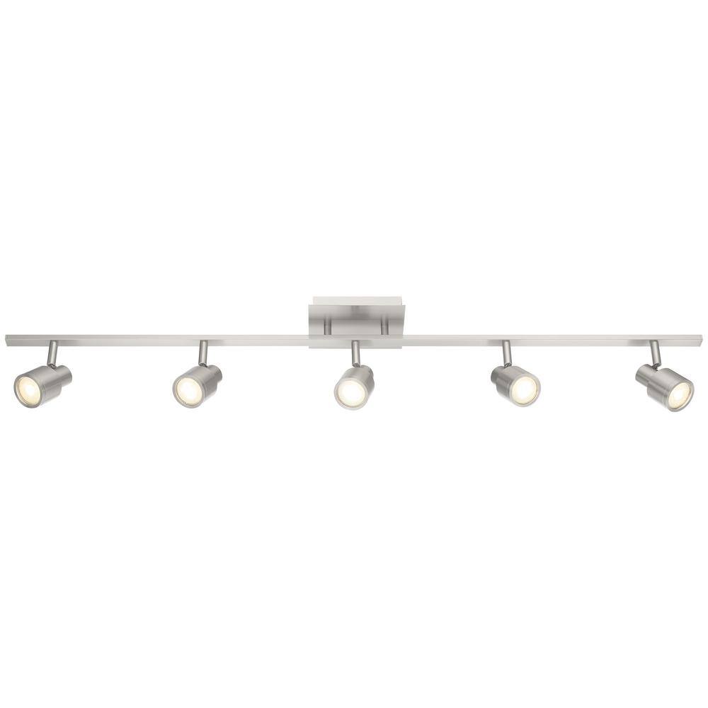 Lincoln Brushed Steel 5-Light LED Track Head