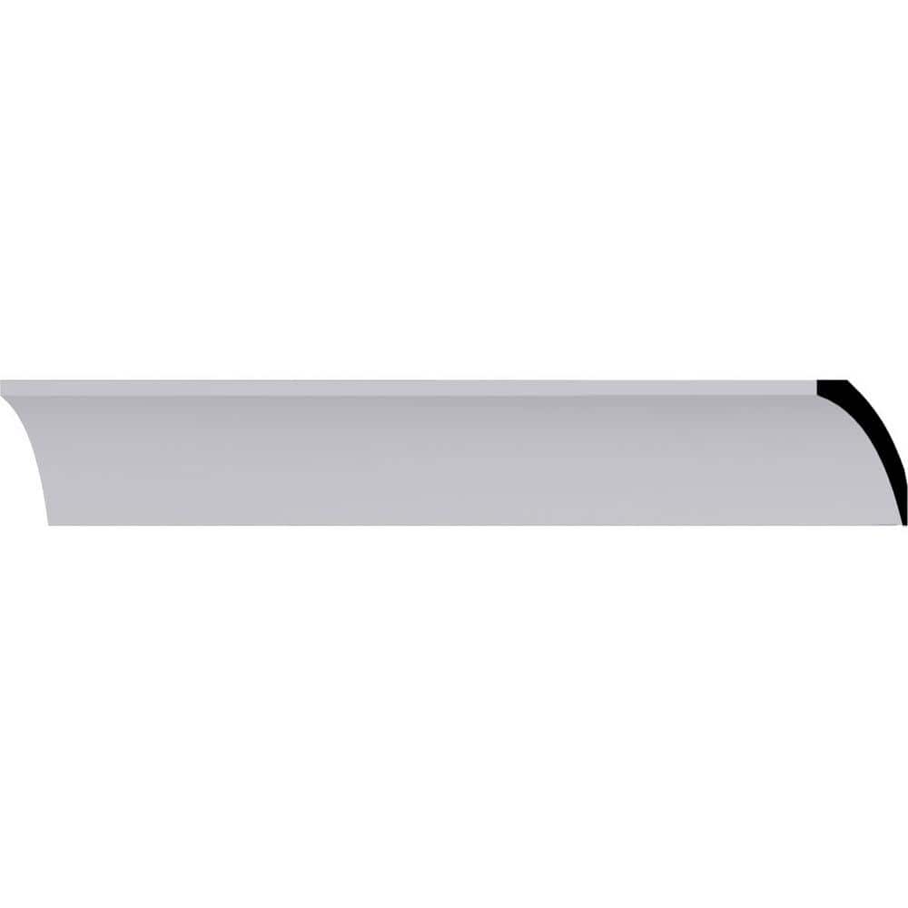 Primed White Polyurethane Traditional Crown Moulding, 12" Length