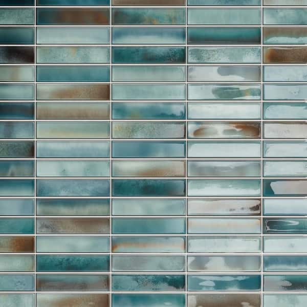 Borealis Aqua 6 in. x 12 in. Ceramic Wall Tile (10.76 sq. ft. /Case)