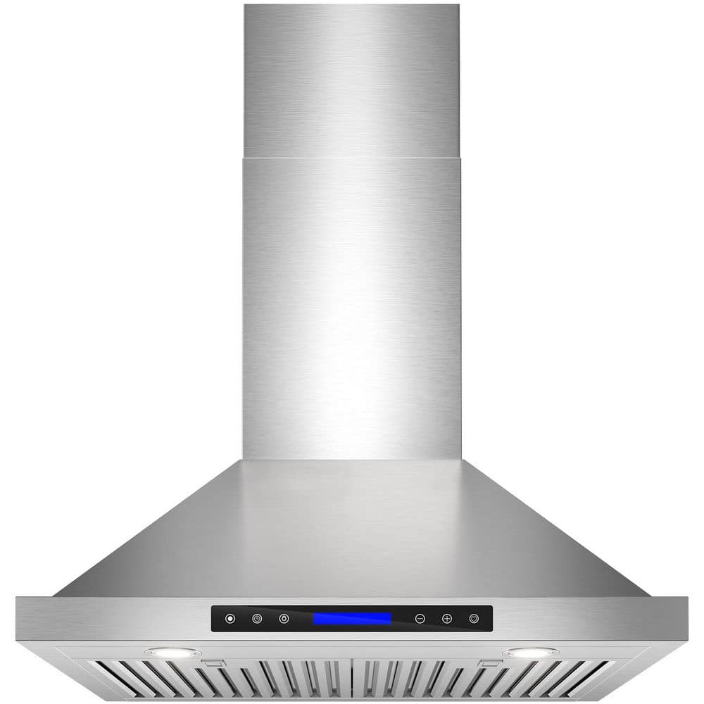 30 in. 900 CFM Convertible Wall Mount Range Hood with Remote, Touch Control LCD, Long-term Warranty in Stainless Steel