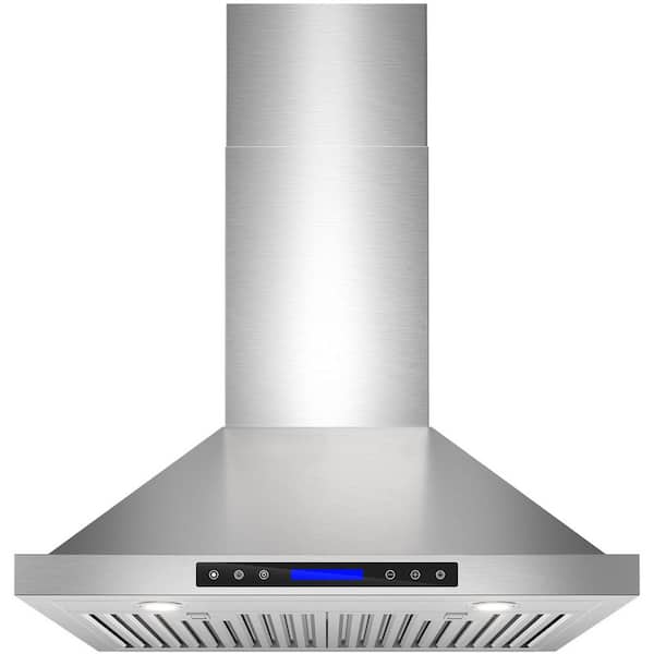 30 in. 900 CFM Convertible Wall Mount Range Hood with Remote, Touch Control LCD, Long-term Warranty in Stainless Steel