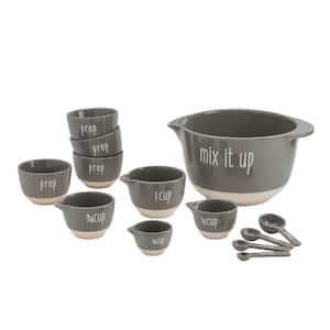 13-Piece Grey "Made with Love" Mixing Bowls Set with Prep Bowls