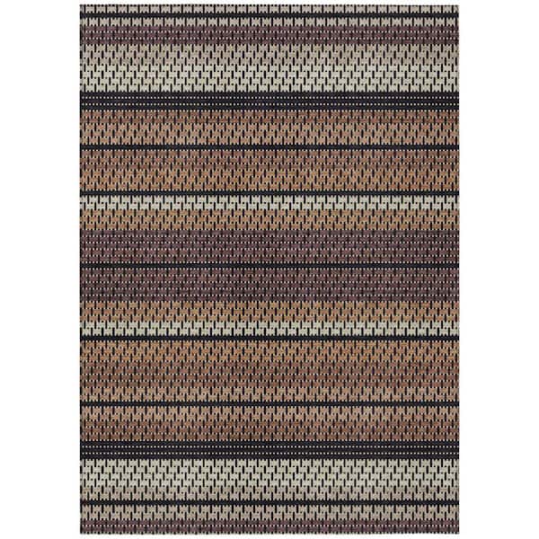 Chantille Machine Washable Indoor/Outdoor Abstract ACN2427 Paprika 5 ft. x 7 ft. 6 in. Area Rug