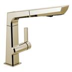 Pivotal Single-Handle Pull-Out Sprayer Kitchen Faucet in Polished Nickel
