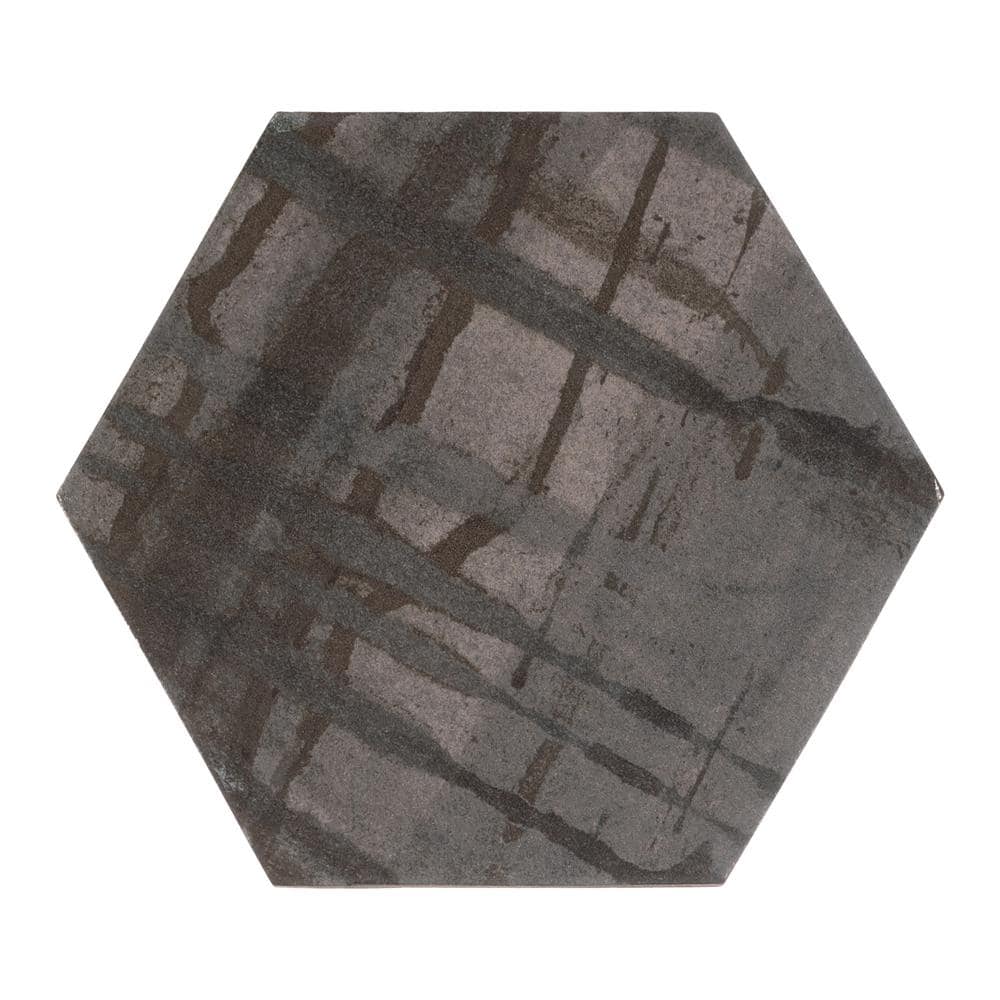 Homage 5 in. x 5 in. Hexagon Lincoln Hex Porcelain Wall and Floor Hex Tile 