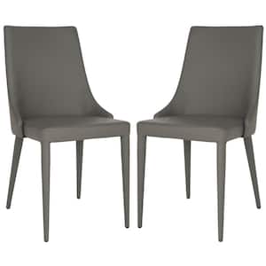 Summerset Gray 19 in. H Leather Side Chair (Set of 2)