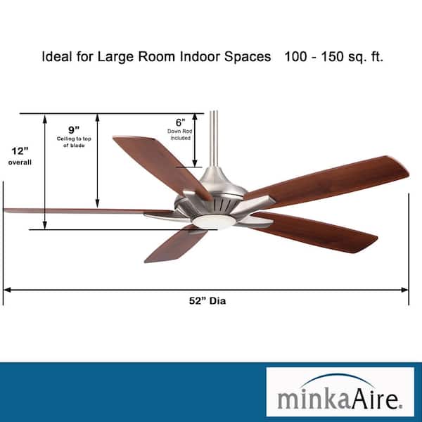 MINKA-AIRE Dyno 52 in. Integrated LED Indoor Brushed Nickel