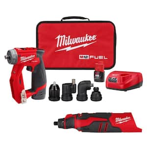 M12 12V Lithium-Ion Cordless Brushless Rotary Tool with M12 4-in-1 Installation 3/8 in. Drill Driver Kit