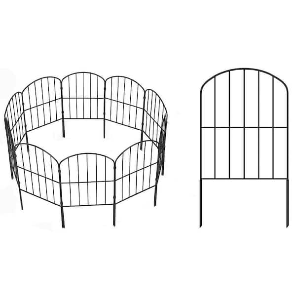 Decorative Garden Fence 10Panels Rustproof Metal Wire Border Animal Barrier 10 ft. x 24 in. Arched Design for Yard Decor