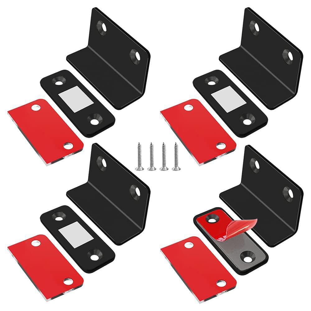 4-Pack Black Metal Ultra Thin L-Shaped Magnetic Cabinet Door Catch Adhesive Closure for Drawer and Closet price history on PriceWatchPro