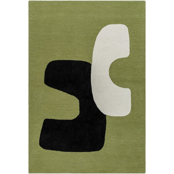 5 ft. x 7 ft. Green/Black Rossi JWRS-2303 Handmade Area Rug