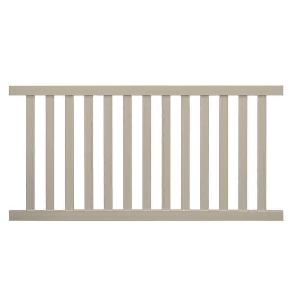 Weatherables Captiva 4 ft. H x 8 ft. W Khaki Vinyl Pool Fence Panel ...