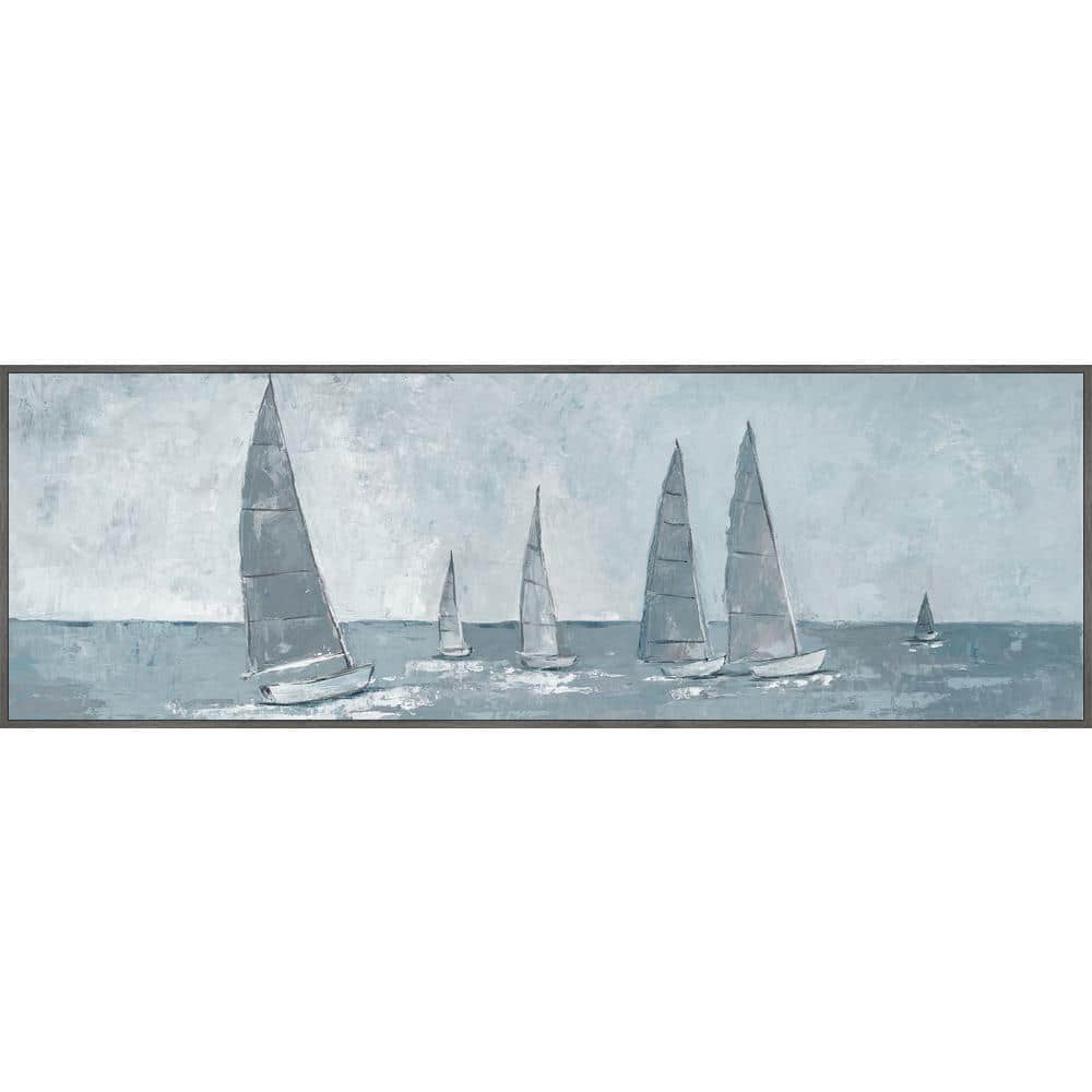 Racing Sails by Marmont Hill Floater Framed Canvas Nature Art Print 20 in. 