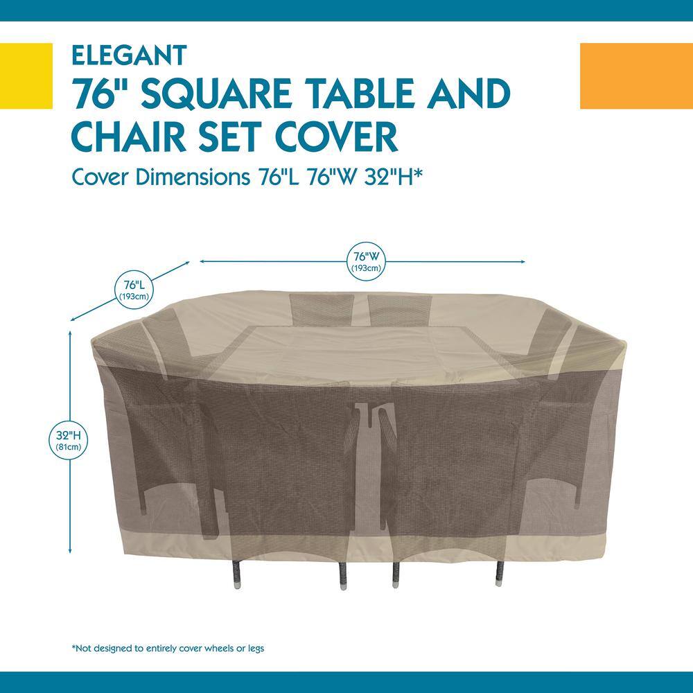 Elegant Tan Waterproof 76 Inch Patio Table & Chair Cover