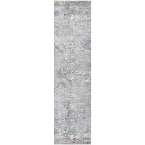 Dresden White 10 ft. x 11 ft. Abstract Indoor Runner