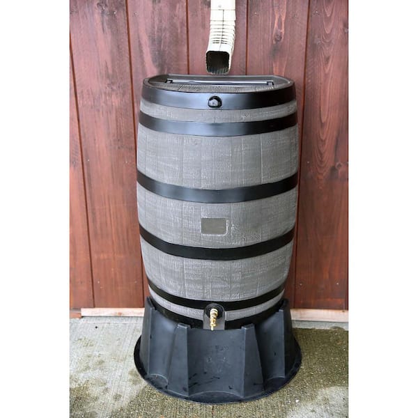 Real Wood Products 59-Gallons Brown Wood Rain Barrel in the Rain Barrels  department at
