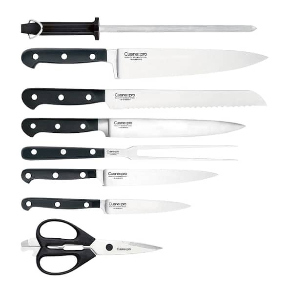 Kit for Chefs with Tramontina Professional Knives with Stainless Steel Blades and White Polypropylene Handles 6 Pieces