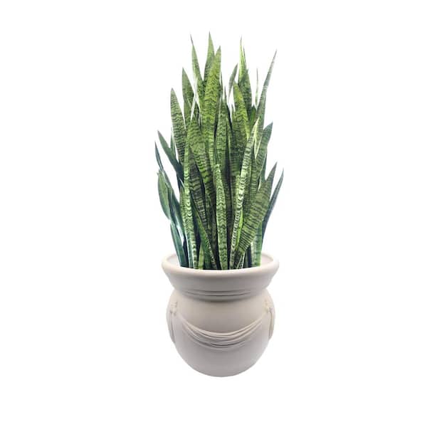tierra firme DESIGN 16 in. Dia x 15 in. H White Ceramic Swag Planter