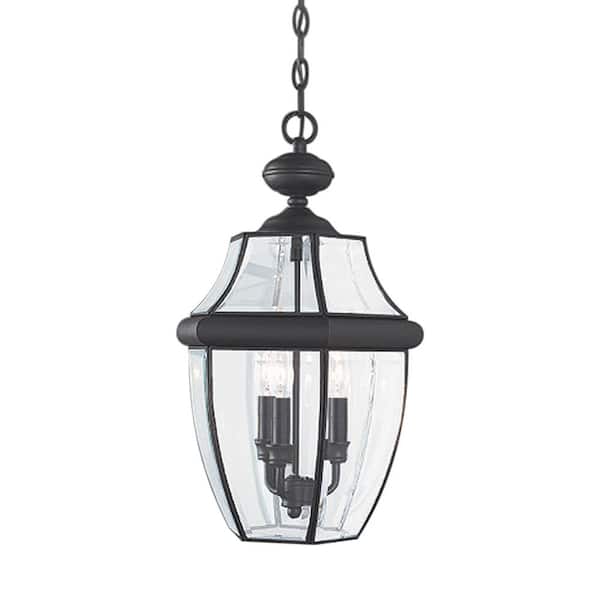 Lancaster 3-Light Traditional Black Outdoor Large Hanging Pendant