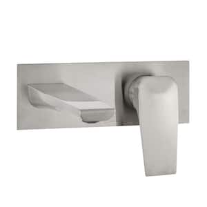 Monaco Single-Handle Wall Mount Bathroom Faucet in Brushed Nickel