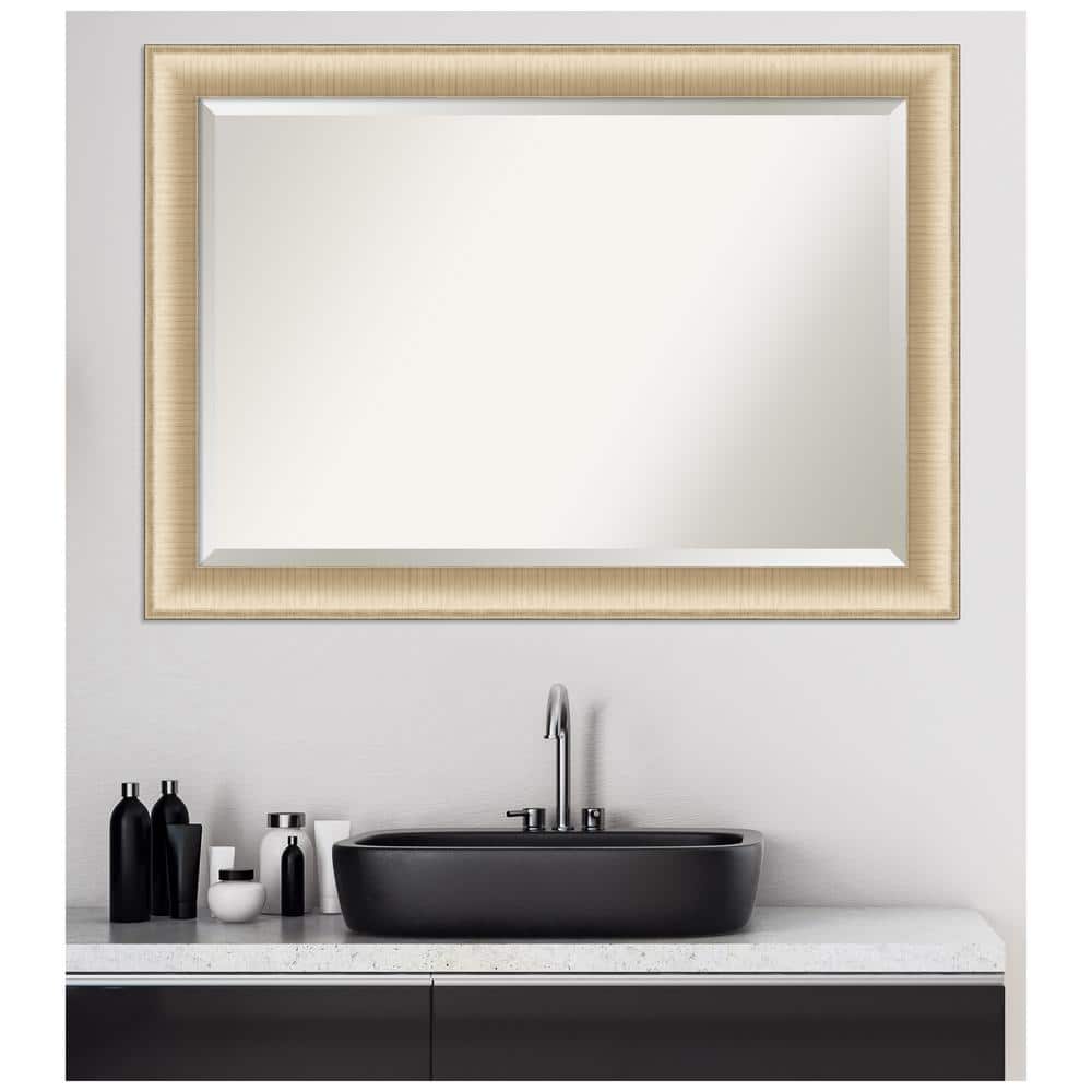 Elegant Brushed Honey Gold 41"x29" Rectangular Wall Mirror