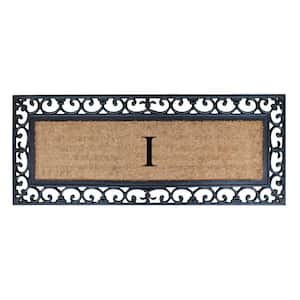 A1HC First Impression Myla 17.7 in. x 47.25 in. Monogrammed Rubber and Coir Monogrammed I Door Mat