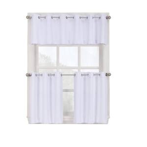 White Solid Grommet Room Darkening Curtain - 56 in. W x 36 in. L