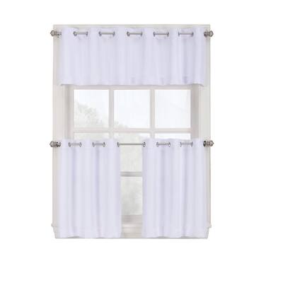 White Solid Grommet Room Darkening Curtain - 56 in. W x 36 in. L