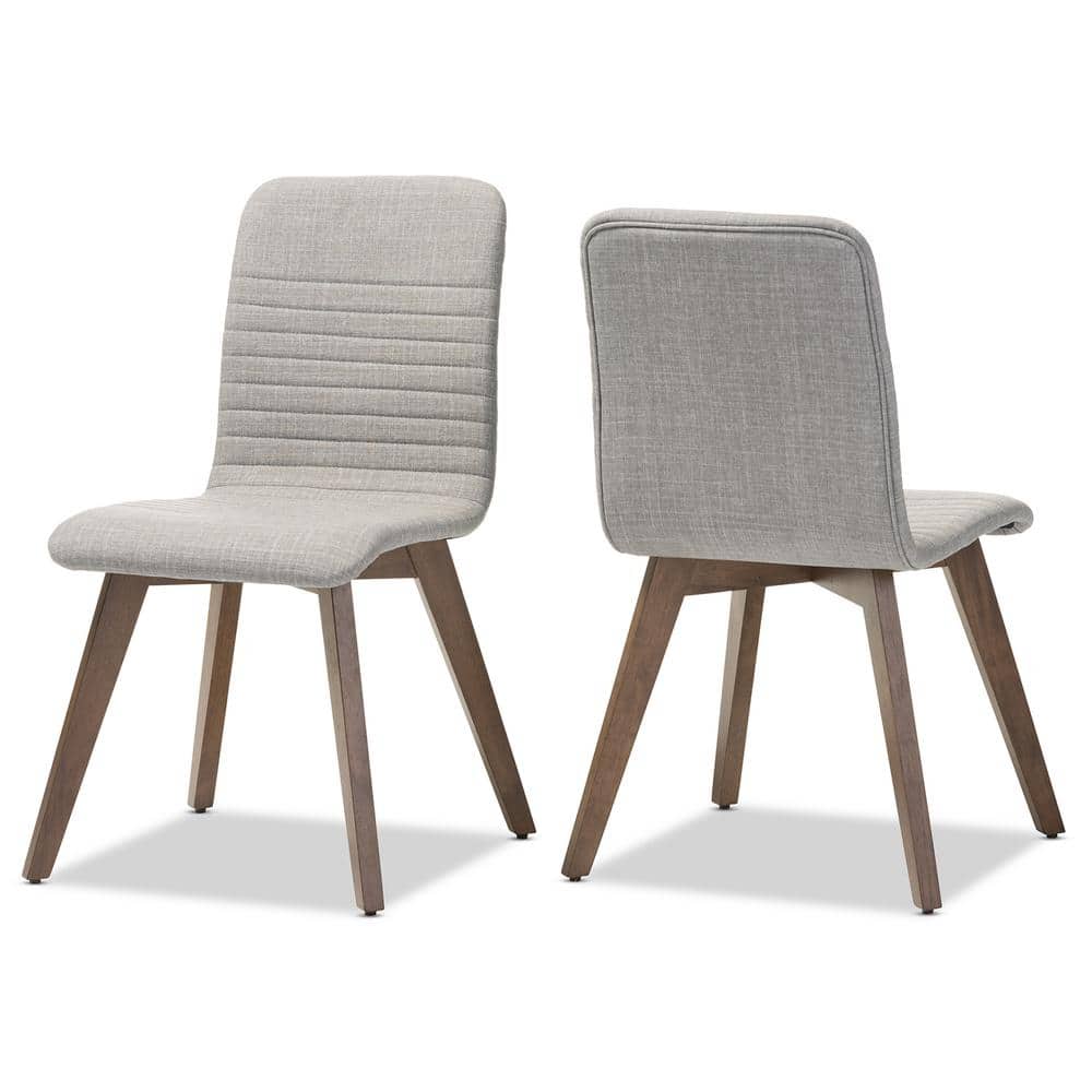 Scandinavian Light Grey Faux Leather Parsons Side Chair