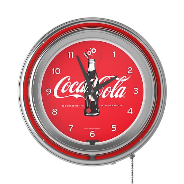 Chicago Blackhawks Red 2015 Stanley Cup Champs Lighted Analog Neon Clock