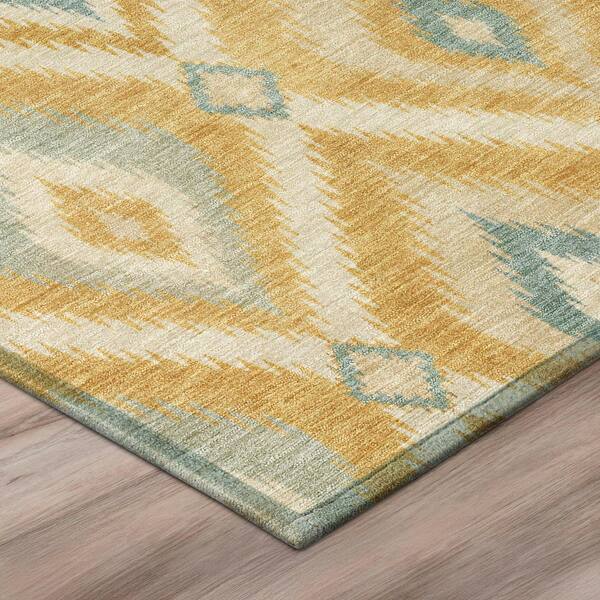 Chantille Machine Washable Indoor/Outdoor Abstract ACN3072 Gold 3 ft. x 4 ft. Area Rug
