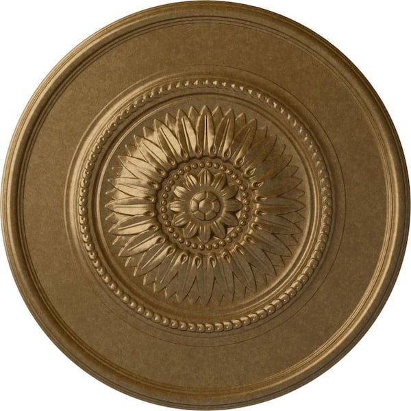 Ekena Millwork 29-3/4 in. x 1-1/2 in. Wigan Urethane Ceiling Medallion, Pale Gold