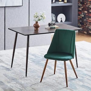 Smeg Green Velvet Upholstered Comfortable Side Dining Chairs (Set of 1)