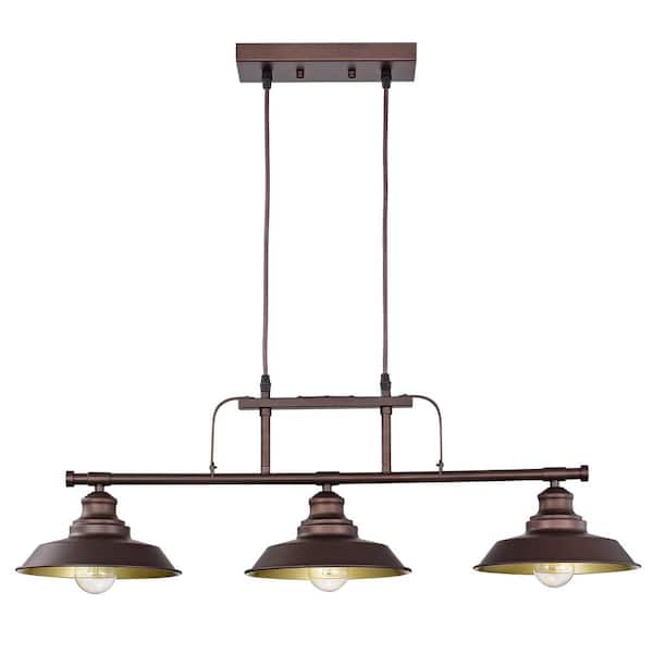 Jushua 3-Light Oil Rubbed Bronze Dimmable Industrial Kitchen Island Pendant