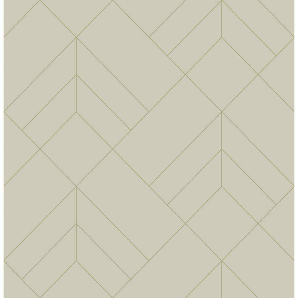 Light Grey and Gold Geometric Vinyl Wallpaper Roll
