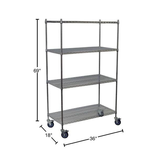 Mobile Iron Art Storage Rack - Black - White - Easily Maneuverable